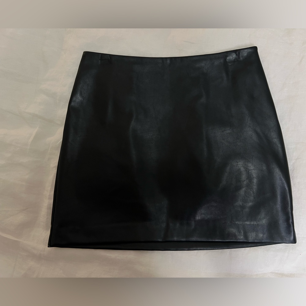 NWT Express Black Faux Leather Skirt
